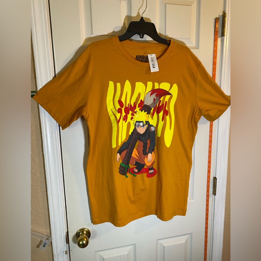 Naruto Wavy Name Tee Men’s Sz L Orange Anime Graphic T-Shirt BOX LUNCH $29.90
